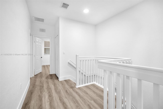 hall featuring light hardwood / wood-style flooring