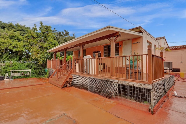 view of front of house with central AC