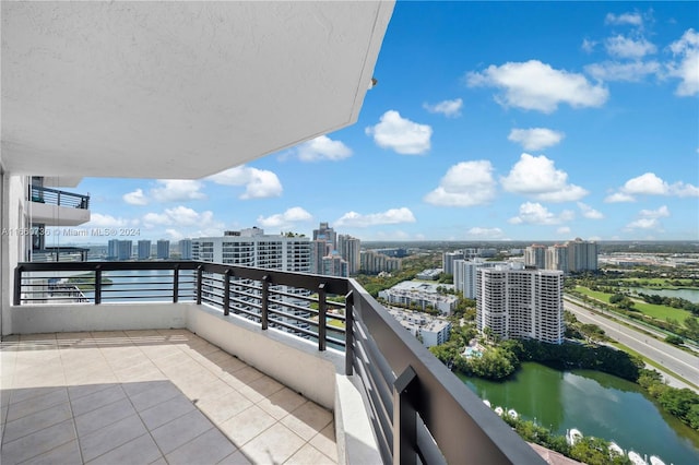 balcony with a water view