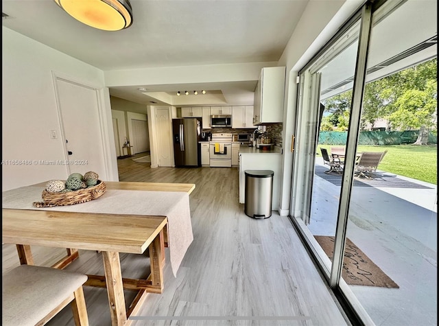 interior space featuring light wood-type flooring