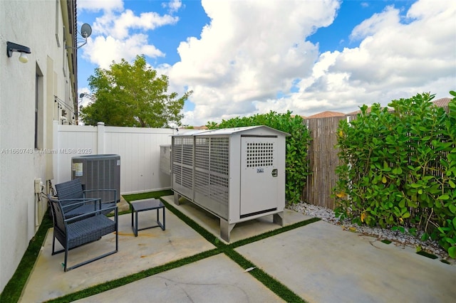 view of patio / terrace with central air condition unit