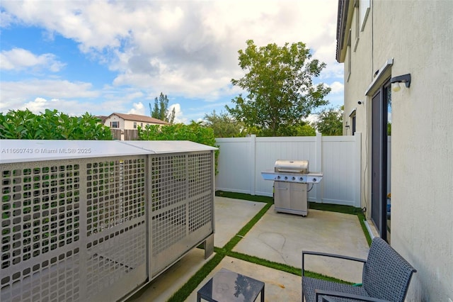 view of patio featuring grilling area