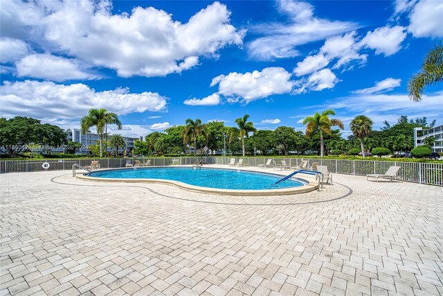 view of pool featuring a patio