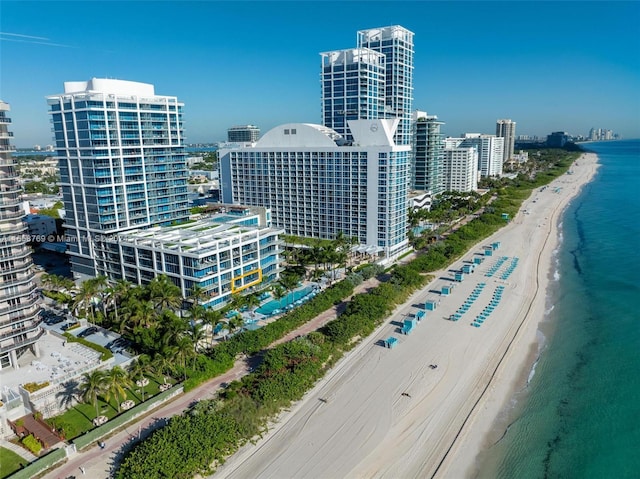 exterior space with a view of the beach and a water view