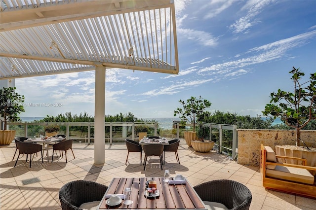 view of patio / terrace featuring a pergola