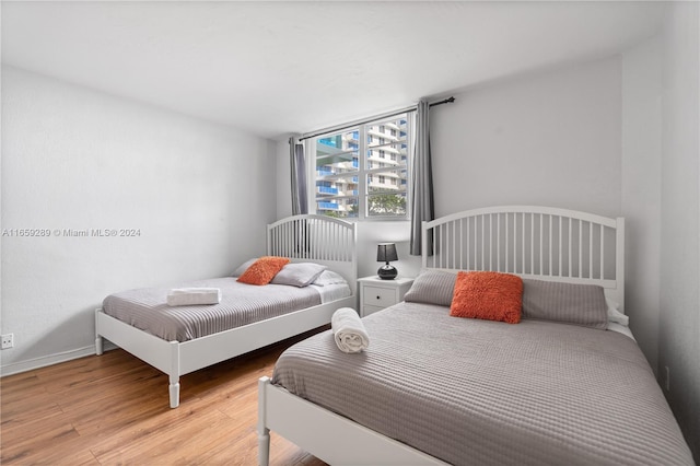 bedroom featuring light hardwood / wood-style flooring