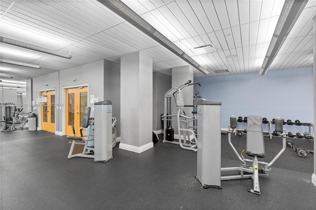 3801 S Ocean Dr Unit 2Z, Hollywood, FL 33019 - exercise room featuring baseboards