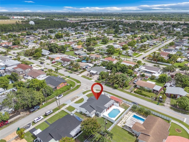 aerial view featuring a residential view