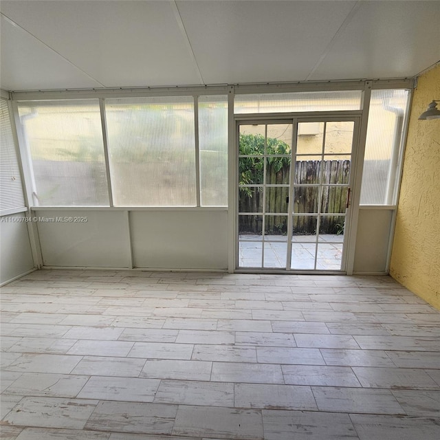 view of unfurnished sunroom