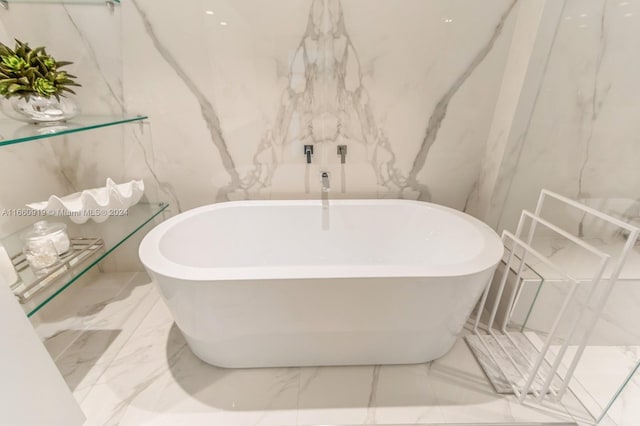 bathroom featuring a tub