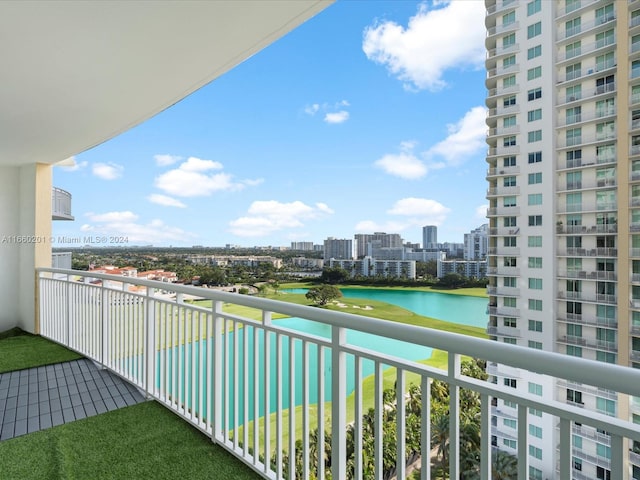 balcony with a water view