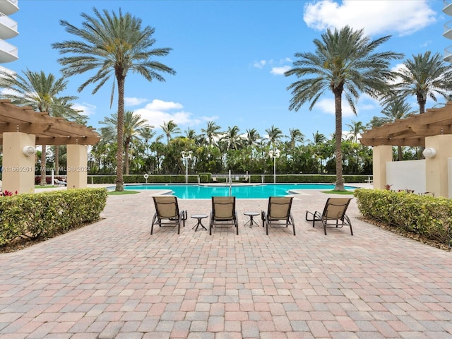 view of pool featuring a pergola