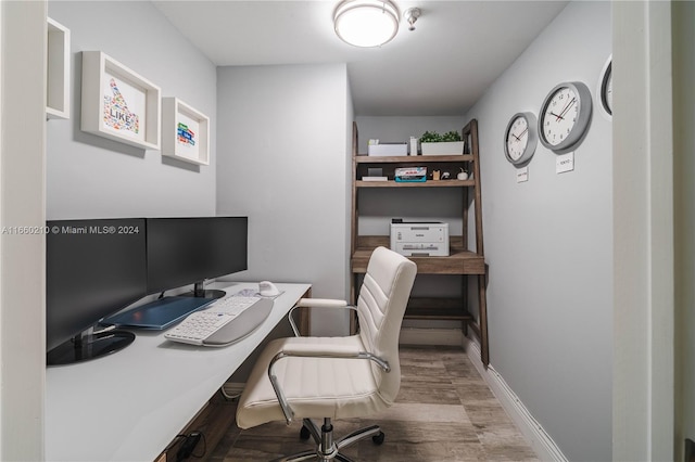 office featuring light wood-type flooring