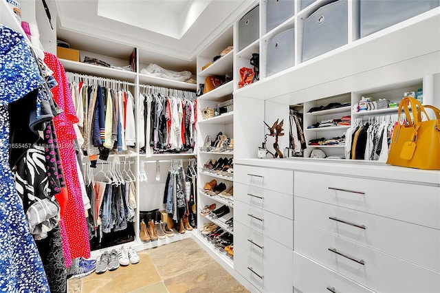 view of walk in closet