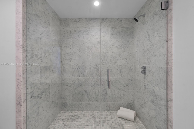 bathroom featuring walk in shower