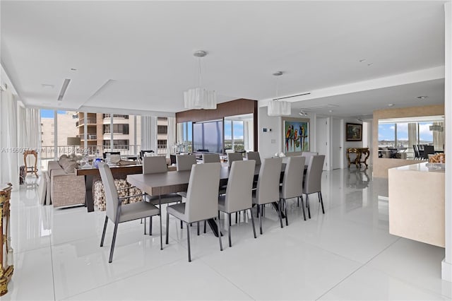 view of tiled dining space