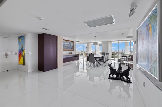 view of tiled dining space