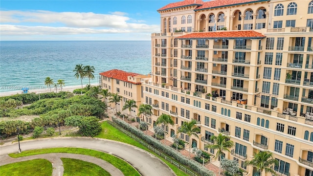 view of property with a water view