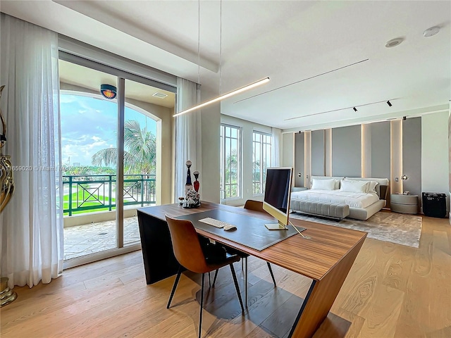 dining space featuring light hardwood / wood-style floors