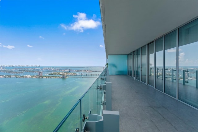 balcony with a water view