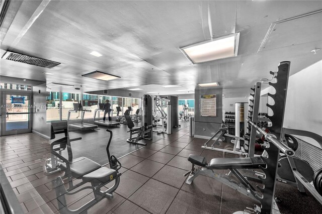 exercise room with plenty of natural light