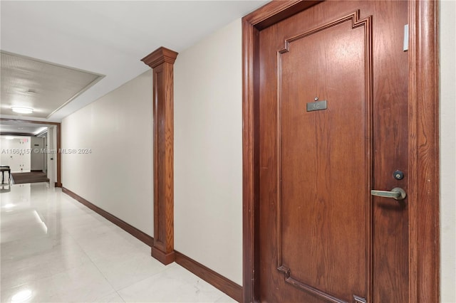 corridor with ornate columns