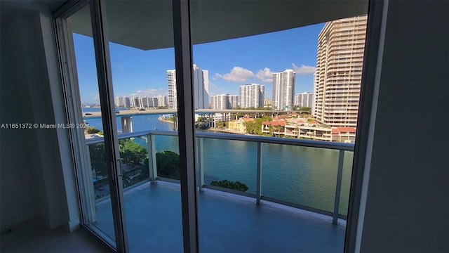 balcony with a water view