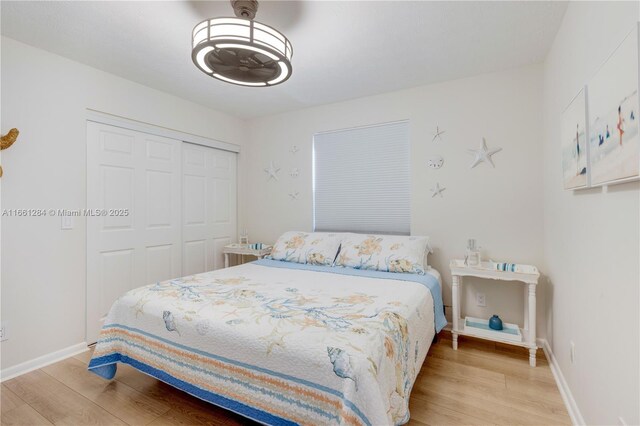 bedroom featuring light wood-type flooring