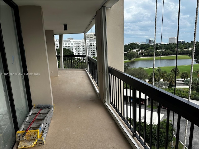 balcony with a water view