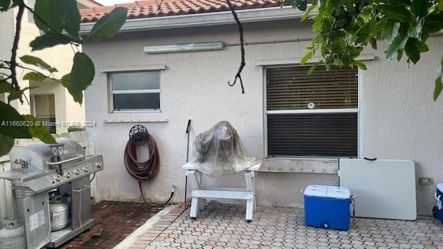 view of patio / terrace with a grill