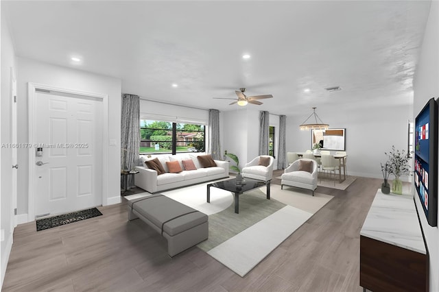 living room featuring hardwood / wood-style floors