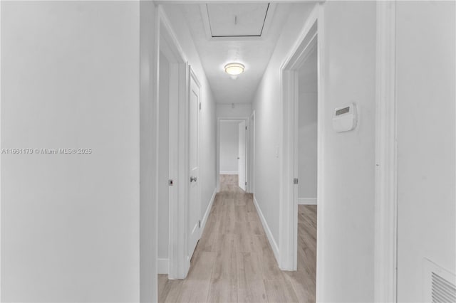 corridor featuring light hardwood / wood-style floors