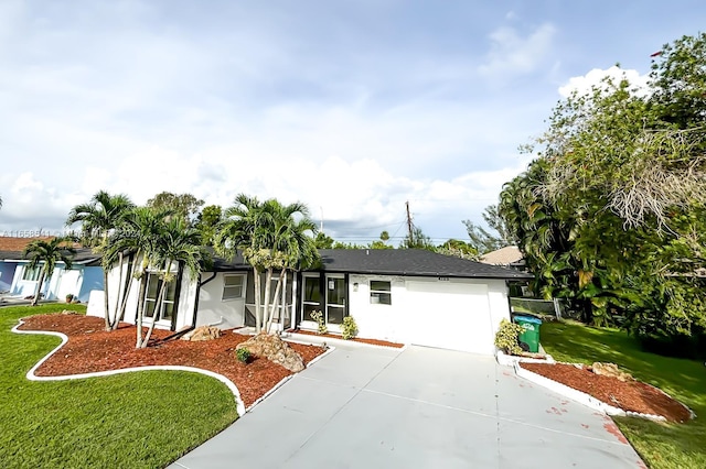 view of front of home with a front yard