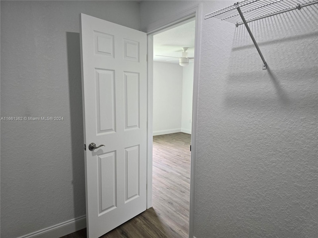 hallway featuring dark hardwood / wood-style floors