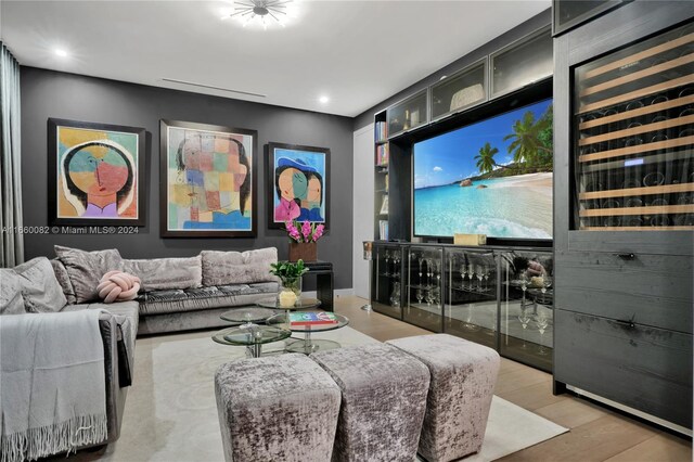 4701 N Meridian Ave Unit 510, Miami Beach, FL 33140 - living area with wood finished floors and recessed lighting