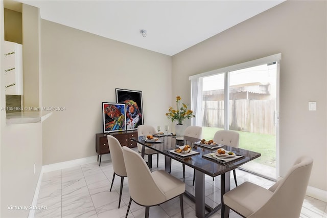 view of dining area