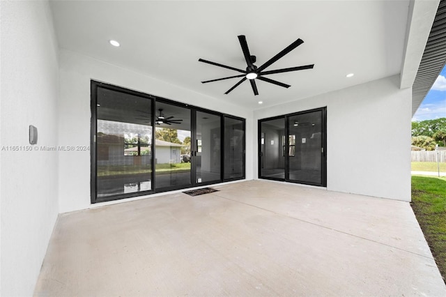 view of patio / terrace featuring ceiling fan