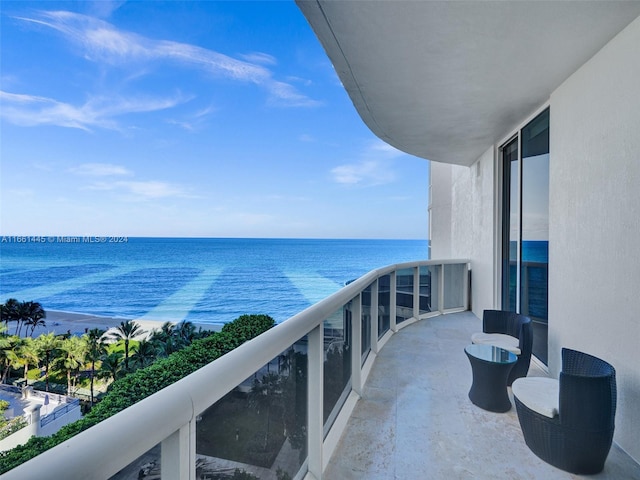 balcony with a water view