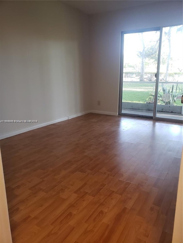 empty room with hardwood / wood-style flooring