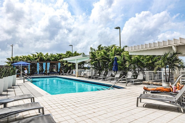 view of pool with a patio