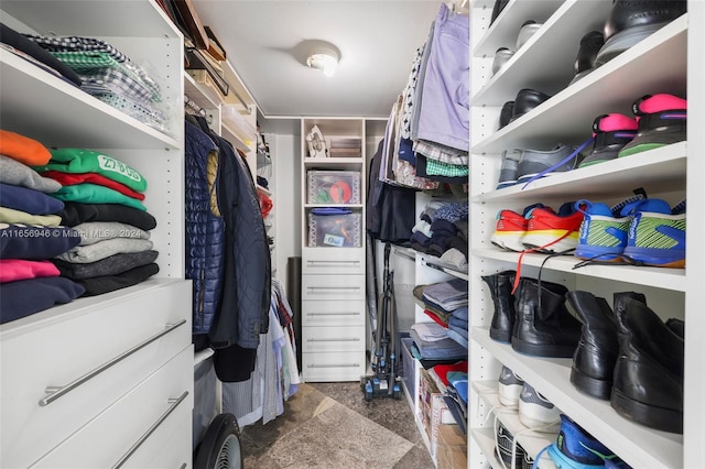 view of walk in closet