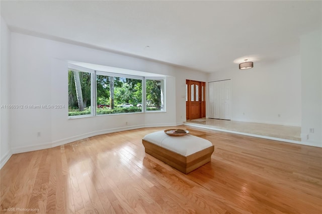 interior space with light hardwood / wood-style floors