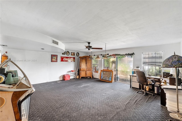 620 Tennis Club Dr Unit 111, Fort Lauderdale, FL 33311 - interior space with carpet floors, visible vents, and a ceiling fan