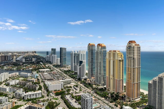 view of city with a water view