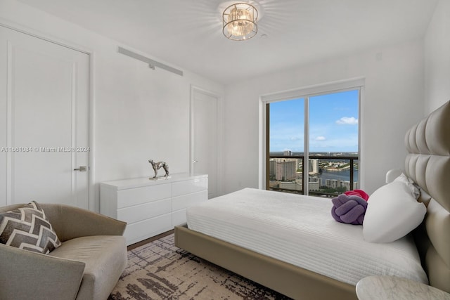 bedroom featuring light wood-type flooring