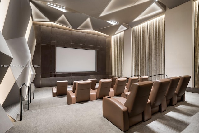 view of carpeted home theater