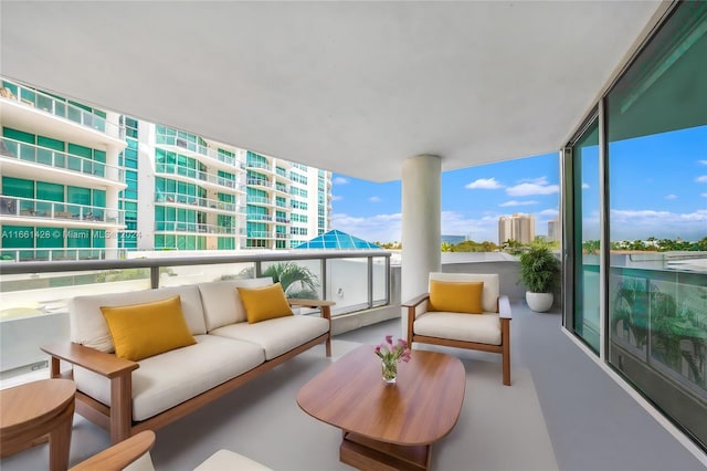 balcony with an outdoor hangout area