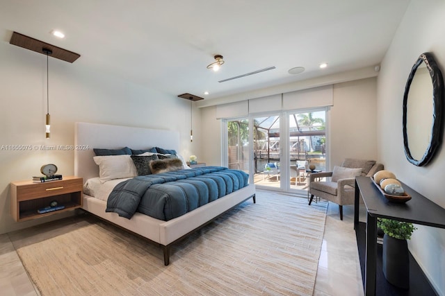bedroom featuring access to outside