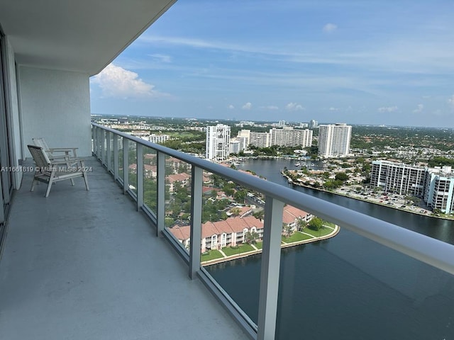 balcony with a water view