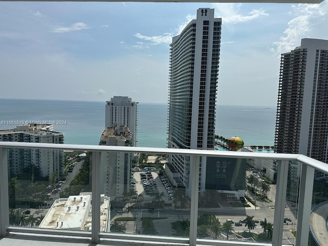 balcony with a water view